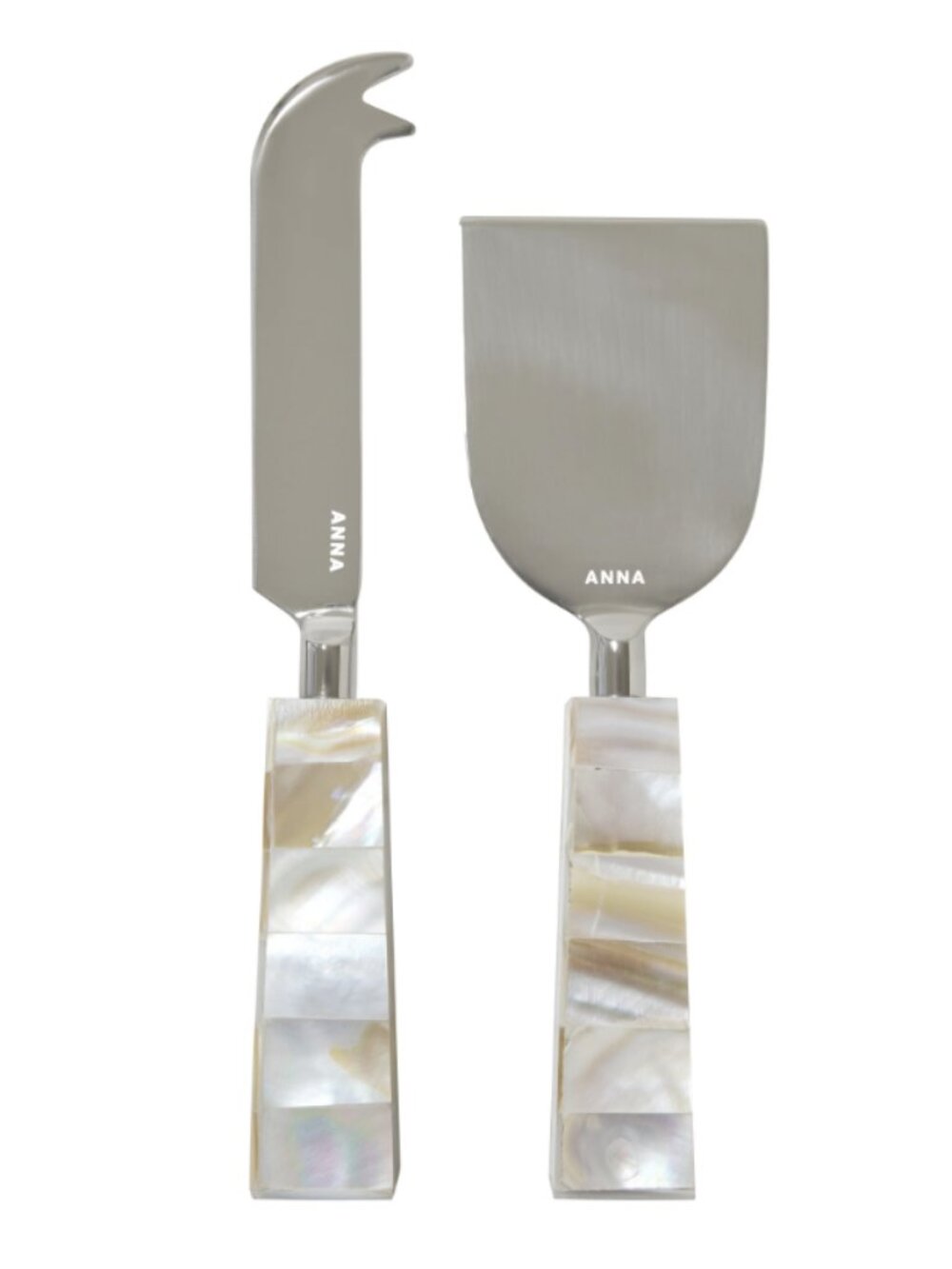 Anna New York Mother of Pearl Cheese Knives, Set of 2, New in Box